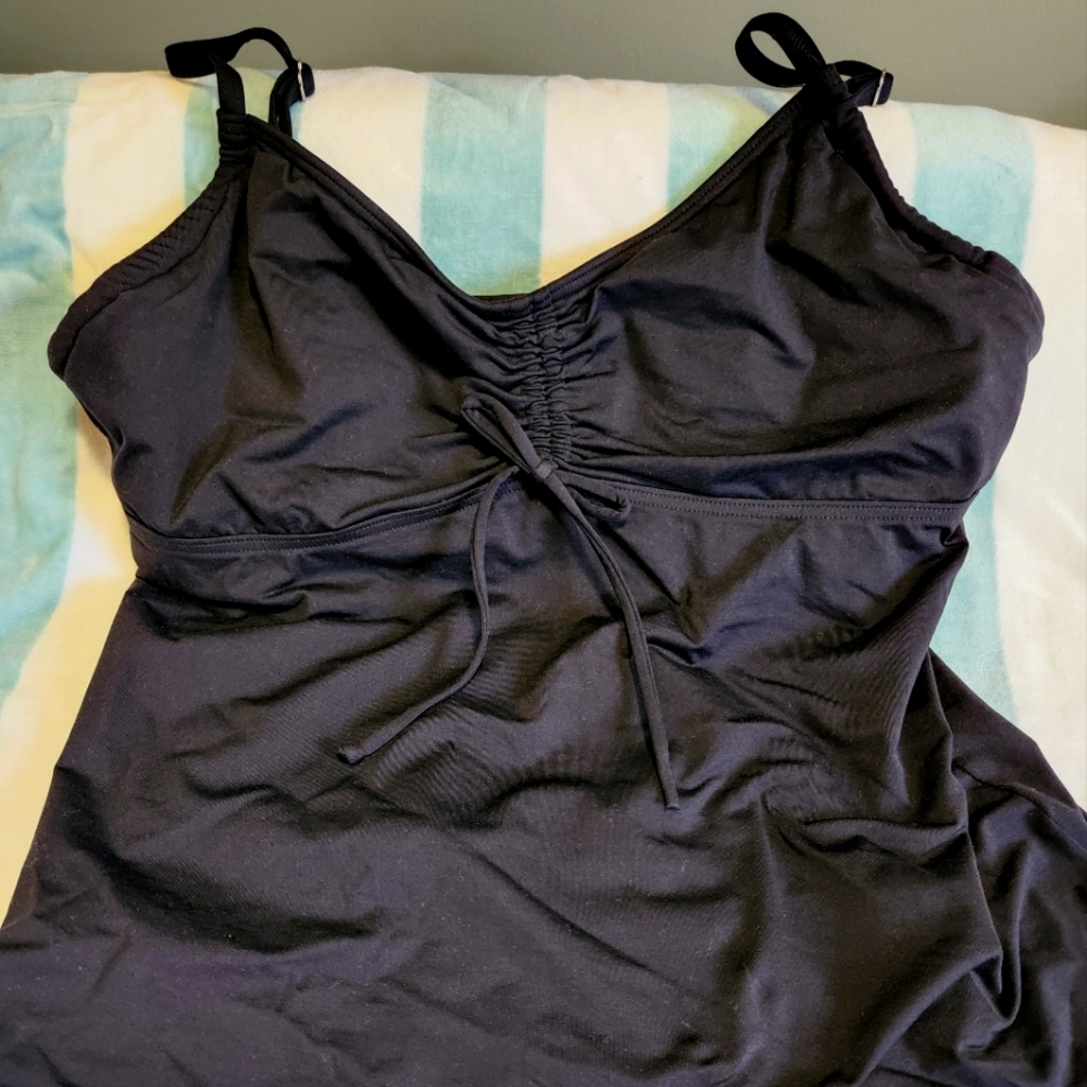 Lands End Tankini Top Swimsuit Size 16